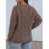 imageTrendy Queen Oversized Cable Knit Sweaters for Women 2025 Cozy Pullover Knit Fall Outfits V Neck Cute Winter ClothingBrown