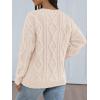 imageTrendy Queen Oversized Cable Knit Sweaters for Women 2025 Cozy Pullover Knit Fall Outfits V Neck Cute Winter ClothingCream