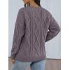 imageTrendy Queen Oversized Cable Knit Sweaters for Women 2025 Cozy Pullover Knit Fall Outfits V Neck Cute Winter ClothingMauve Taupe