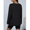 imageTrendy Queen Oversized Side Slit Tshirts for Women Long Sleeve Workout Tops Fall Fashion Gym Casual Tees Basic Y2K ClothesBlack