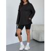 imageTrendy Queen Oversized Side Slit Tshirts for Women Long Sleeve Workout Tops Fall Fashion Gym Casual Tees Basic Y2K ClothesBlack