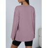 imageTrendy Queen Oversized Side Slit Tshirts for Women Long Sleeve Workout Tops Fall Fashion Gym Casual Tees Basic Y2K ClothesDarkpink