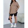 imageTrendy Queen Oversized Side Slit Tshirts for Women Long Sleeve Workout Tops Fall Fashion Gym Casual Tees Basic Y2K ClothesKhaki