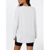 imageTrendy Queen Oversized Side Slit Tshirts for Women Long Sleeve Workout Tops Fall Fashion Plus Size Gym V Neck Basic Y2k TeesWhite