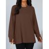 imageTrendy Queen Oversized Thumb Hole Tshirts for Women Long Sleeve Workout Tops Fall Fashion Plus Size Gym Casual Loose Y2k TeeChocolate Brown