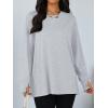 imageTrendy Queen Oversized Thumb Hole Tshirts for Women Long Sleeve Workout Tops Fall Fashion Plus Size Gym Casual Loose Y2k TeeGrey
