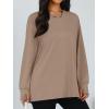 imageTrendy Queen Oversized Thumb Hole Tshirts for Women Long Sleeve Workout Tops Fall Fashion Plus Size Gym Casual Loose Y2k TeeKhaki