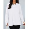 imageTrendy Queen Oversized Thumb Hole Tshirts for Women Long Sleeve Workout Tops Fall Fashion Plus Size Gym Casual Loose Y2k TeeWhite