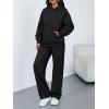imageTrendy Queen Sweatsuits Women 2 Piece Outfits Plus Size Fall Fashion Matching Sweat Set Wide Leg Sweatpants Lounge TracksuitsBlack