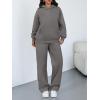 imageTrendy Queen Sweatsuits Women 2 Piece Outfits Plus Size Fall Fashion Matching Sweat Set Wide Leg Sweatpants Lounge TracksuitsBlackgrey