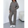 imageTrendy Queen Sweatsuits Women 2 Piece Outfits Plus Size Fall Fashion Matching Sweat Set Wide Leg Sweatpants Lounge TracksuitsBlackgrey