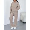 imageTrendy Queen Sweatsuits Women 2 Piece Outfits Plus Size Fall Fashion Matching Sweat Set Wide Leg Sweatpants Lounge TracksuitsCoffeegrey