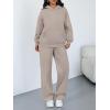 imageTrendy Queen Sweatsuits Women 2 Piece Outfits Plus Size Fall Fashion Matching Sweat Set Wide Leg Sweatpants Lounge TracksuitsCoffeegrey