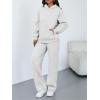 imageTrendy Queen Sweatsuits Women 2 Piece Outfits Plus Size Fall Fashion Matching Sweat Set Wide Leg Sweatpants Lounge TracksuitsGrey