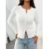 imageTrendy Queen Women Fall Lightweight Cardigan Sweater Button Down Shirt Going Out Outfit Y2K Cute Basic Fitted TopWhite