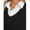 imageTrendy Queen Women s Oversized V Neck Sweater Vest Sleeveless Cable Knit Casual Pullover TopsBlack