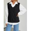 imageTrendy Queen Women s Oversized V Neck Sweater Vest Sleeveless Cable Knit Casual Pullover TopsBlack