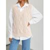 imageTrendy Queen Women s Oversized V Neck Sweater Vest Sleeveless Cable Knit Casual Pullover TopsCream
