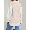 imageTrendy Queen Women s Oversized V Neck Sweater Vest Sleeveless Cable Knit Casual Pullover TopsCream