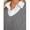 imageTrendy Queen Women s Oversized V Neck Sweater Vest Sleeveless Cable Knit Casual Pullover TopsHeather Gray