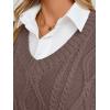 imageTrendy Queen Women s Oversized V Neck Sweater Vest Sleeveless Cable Knit Casual Pullover TopsNutmeg