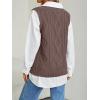 imageTrendy Queen Women s Oversized V Neck Sweater Vest Sleeveless Cable Knit Casual Pullover TopsNutmeg