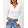 imageTrendy Queen Womens Long Sleeve Shirts V Neck Ribbed Knit Fall Tops Henley Teen Girls Basic Tee 2025White