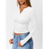 imageTrendy Queen Womens Long Sleeve Shirts V Neck Ribbed Knit Fall Tops Henley Teen Girls Basic Tee 2025White
