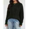 imageTrendy Queen Womens Oversized Cable Knit Crewneck Fall Pullover SweatersArmy Green