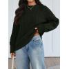 imageTrendy Queen Womens Oversized Cable Knit Crewneck Fall Pullover SweatersArmy Green
