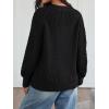imageTrendy Queen Womens Oversized Cable Knit Crewneck Fall Pullover SweatersBlack