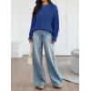 imageTrendy Queen Womens Oversized Cable Knit Crewneck Fall Pullover SweatersBlue