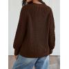 imageTrendy Queen Womens Oversized Cable Knit Crewneck Fall Pullover SweatersBrown
