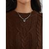 imageTrendy Queen Womens Oversized Cable Knit Crewneck Fall Pullover SweatersBrown