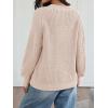 imageTrendy Queen Womens Oversized Cable Knit Crewneck Fall Pullover SweatersCream