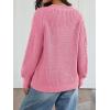 imageTrendy Queen Womens Oversized Cable Knit Crewneck Fall Pullover SweatersPink
