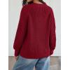 imageTrendy Queen Womens Oversized Cable Knit Crewneck Fall Pullover SweatersRed
