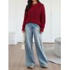 imageTrendy Queen Womens Oversized Cable Knit Crewneck Fall Pullover SweatersRed
