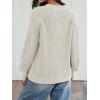 imageTrendy Queen Womens Oversized Cable Knit Crewneck Fall Pullover SweatersWhite