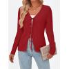 imageTrendy Queen Womens Tie Front Tops Fall Cardigan Sweaters 2025 Fashion Crochet Crop Vacation Clothes Cute Y2K Casual OutfitsRed