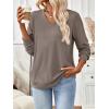 imageTrendy Queen Womens V Neck Long Sleeve Shirts Lightweight Thermal Pullover Tops Soft Cozy Fall Winter Casual Outfit 2025Coffeegrey