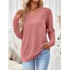 imageTrendy Queen Womens V Neck Long Sleeve Shirts Lightweight Thermal Pullover Tops Soft Cozy Fall Winter Casual Outfit 2025Coral