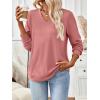 imageTrendy Queen Womens V Neck Long Sleeve Shirts Lightweight Thermal Pullover Tops Soft Cozy Fall Winter Casual Outfit 2025Coral