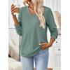 imageTrendy Queen Womens V Neck Long Sleeve Shirts Lightweight Thermal Pullover Tops Soft Cozy Fall Winter Casual Outfit 2025Green