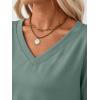imageTrendy Queen Womens V Neck Long Sleeve Shirts Lightweight Thermal Pullover Tops Soft Cozy Fall Winter Casual Outfit 2025Green