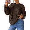 imageTrendy Queen Cable Knit Oversized Sweaters Womens Cozy Pullover Sweater Fall Winter ClothesCocoa