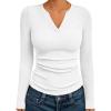 imageTrendy Queen Womens Long Sleeve Shirts V Neck Ribbed Knit Fall Tops Henley Teen Girls Basic Tee 2025White