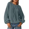 imageTrendy Queen Womens Oversized Cable Knit Crewneck Fall Pullover SweatersDark Sage