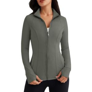 imageTrendy Queen Womens Lightweight Zip Up Jackets 2025 Athletic Hoodies Fall Gym Shirts Running Workout Clothes with PocketArmygreen