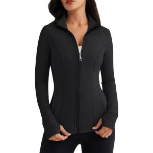 imageTrendy Queen Womens Lightweight Zip Up Jackets 2025 Athletic Hoodies Fall Gym Shirts Running Workout Clothes with PocketBlack